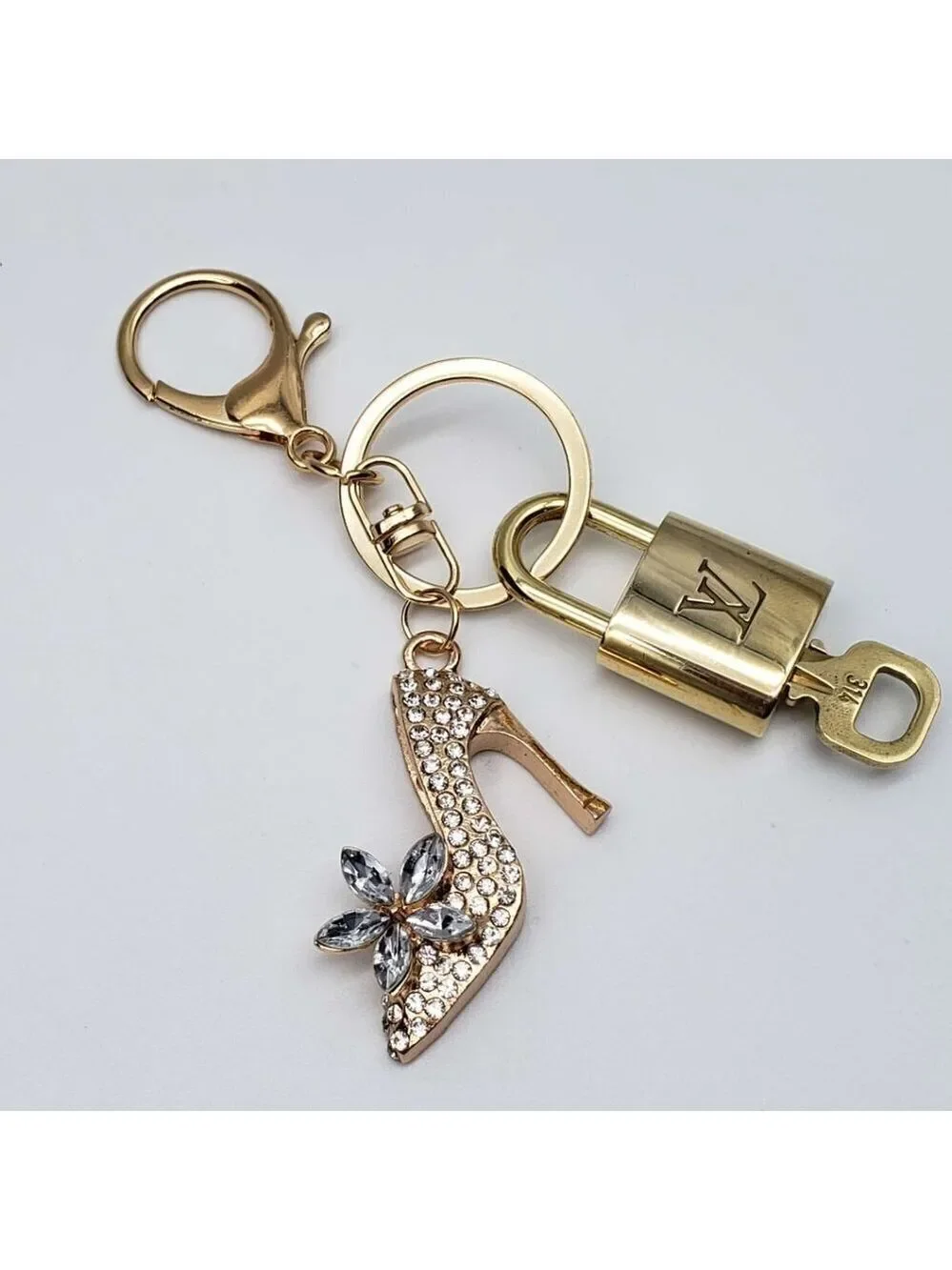 100% Auth Louis Vuitton Lock & Key with unbranded Bagcharm, Keycharm, Keychain